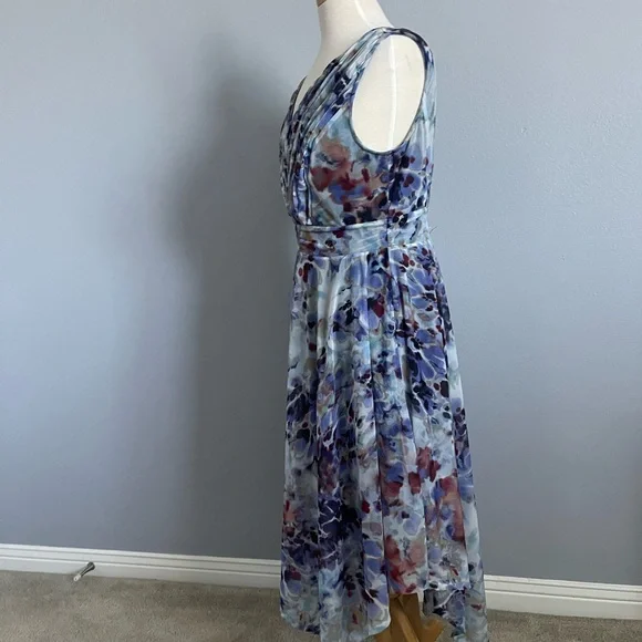 Vera Wang multicolored chiffon  dress. - Picture 6 of 8